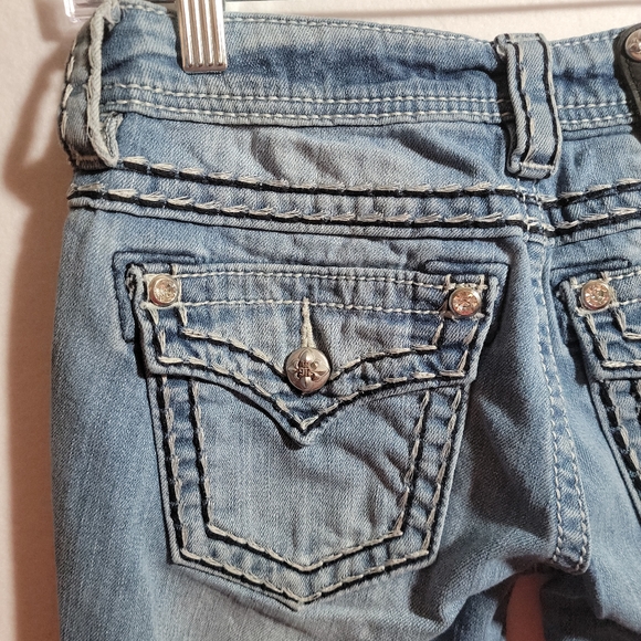 MISS ME Jeans Demin Size 25 Signature Boot Blue Jean Denim Bling 5 Pockets. - Picture 7 of 8